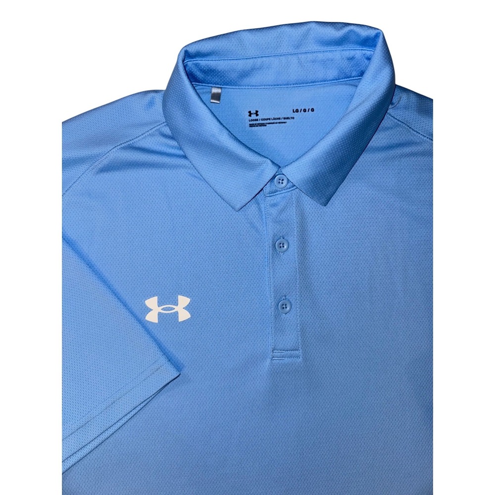 Under Armour‎ Mens Loose Fit Performance Polo Shirt Light Blue Large LG/G/G